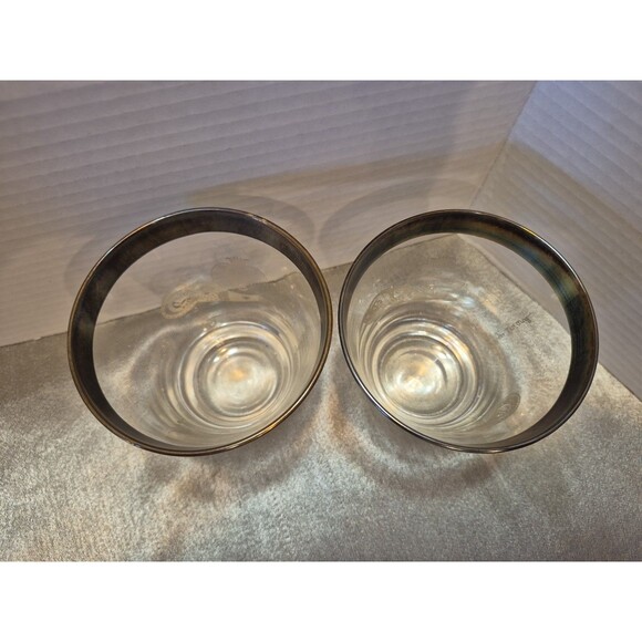 VTG Georges Briard Silver Regal Lion Mid-century Double Old Fashions Set Of 2 - Picture 2 of 9